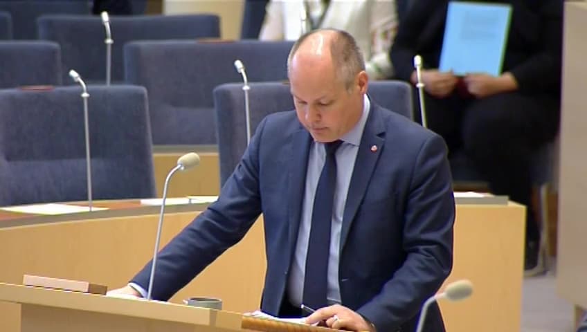 Stillbild från Interpellationsdebatt, Åtgärder mot utländska stöldligor