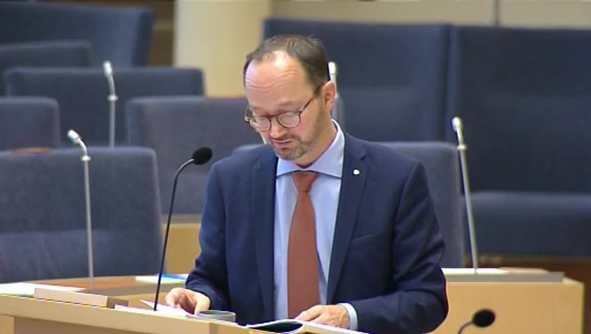 Stillbild från Interpellationsdebatt, Flyglinjen Torsby-Hagfors-Arlanda