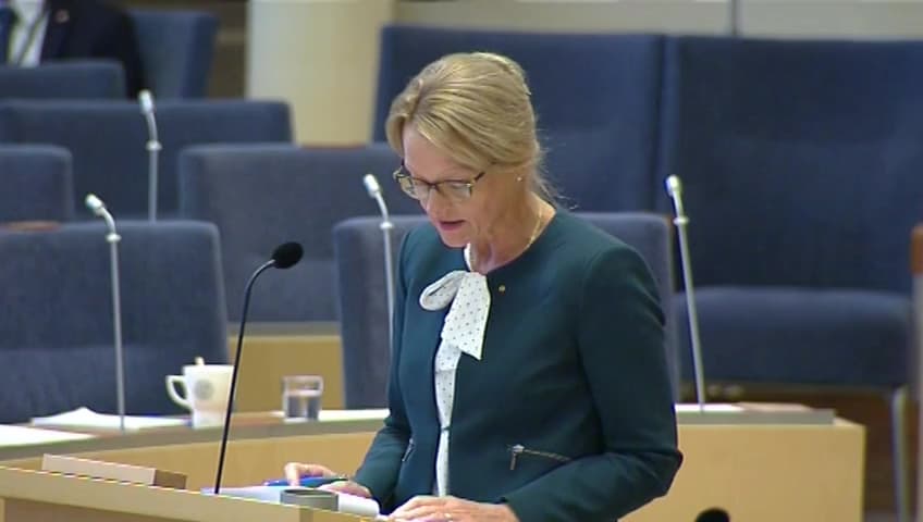 Stillbild från Interpellationsdebatt, Skärpt kontroll vid egen ansökan om konkurs