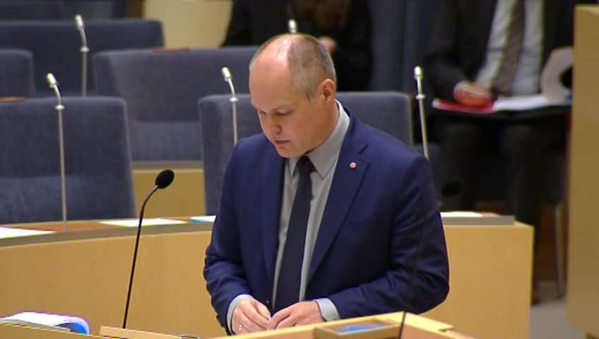 Stillbild från Interpellationsdebatt, Stärkt äganderätt och näringsfrihet