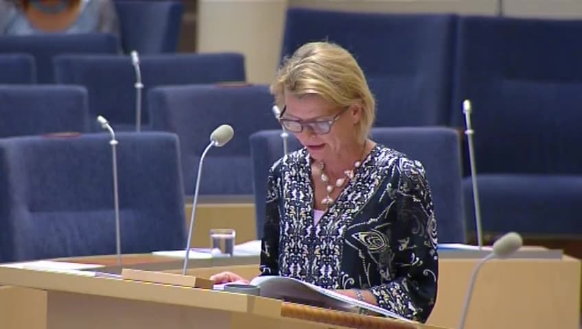 Stillbild från Interpellationsdebatt, Arbetet med den nya jämställdhetsmyndigheten