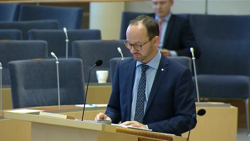 Stillbild från Interpellationsdebatt, Sjöfartsverkets möjligheter att stödja Försvarsmakten