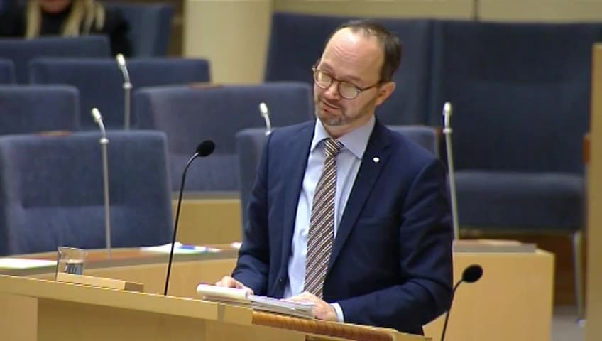 Stillbild från Interpellationsdebatt, Tågförseningar och bristande järnvägsunderhåll