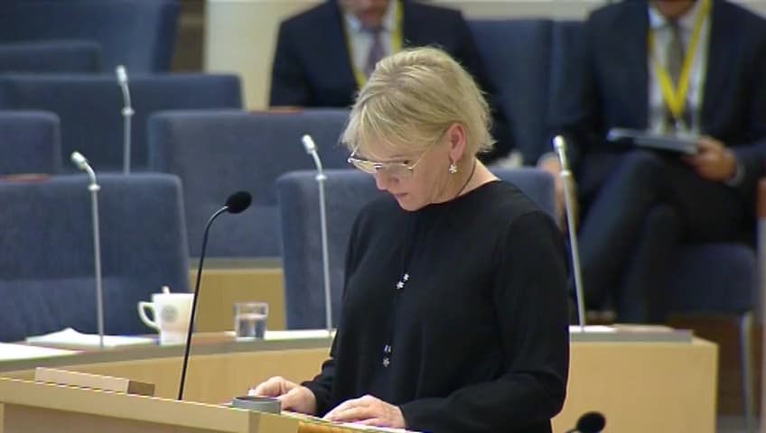 Stillbild från Interpellationsdebatt, FN-konventionen om kärnvapenförbud