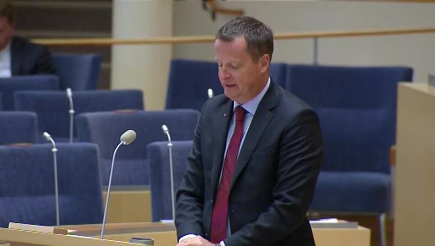 Stillbild från Interpellationsdebatt, Ökat antal EU-migranter