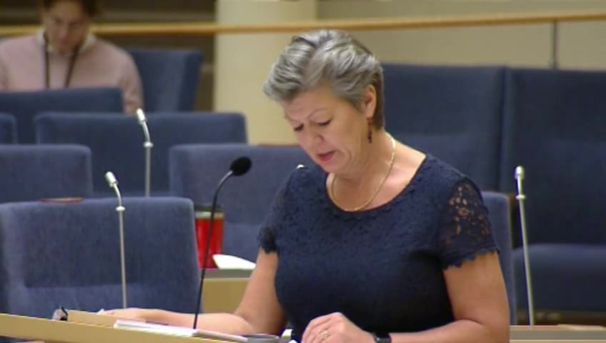 Stillbild från Interpellationsdebatt, Arbetsförmedlingens upphandlingar