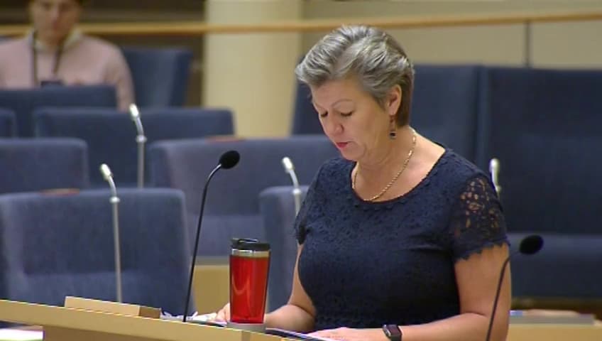 Stillbild från Interpellationsdebatt, Språkutbildning för nyanlända kvinnor