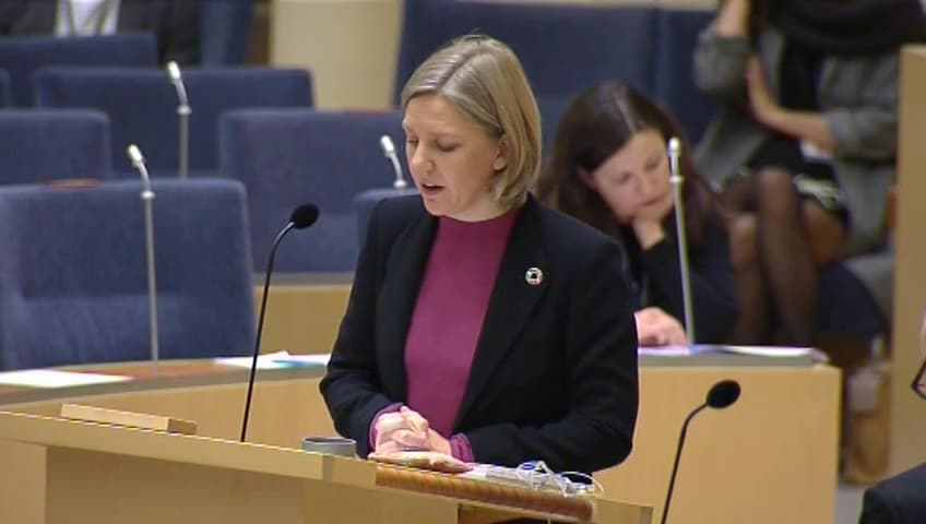 Stillbild från Interpellationsdebatt, Miljömässigt motiverade krav på avloppsrening