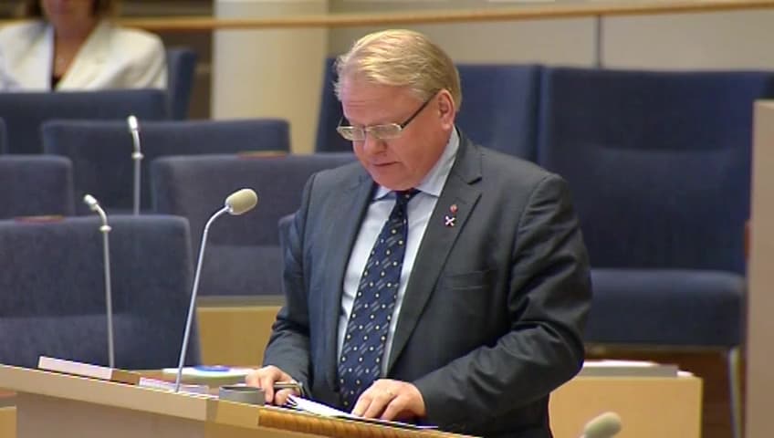 Stillbild från Interpellationsdebatt, Hemvärnets ställning