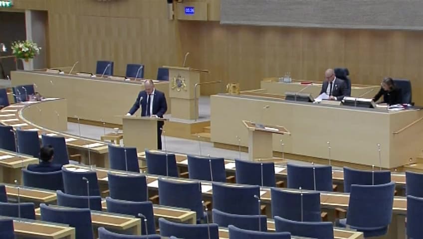 Stillbild från Interpellationsdebatt, Korrekta personuppgifter hos myndigheter