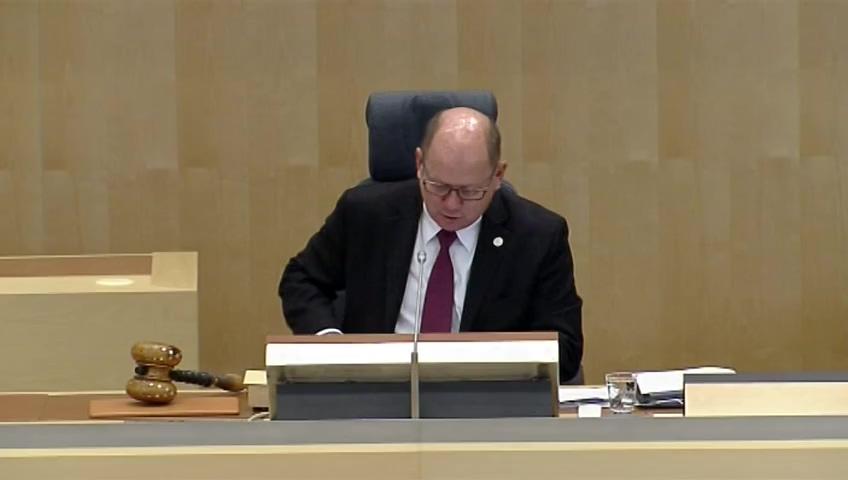 Stillbild från Debatt om förslag, Ändring i lagen om kontroll av skyddade beteckningar på jordbruksprodukter och livsmedel