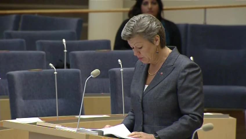 Stillbild från Interpellationsdebatt, Regeringens beredskapsjobb