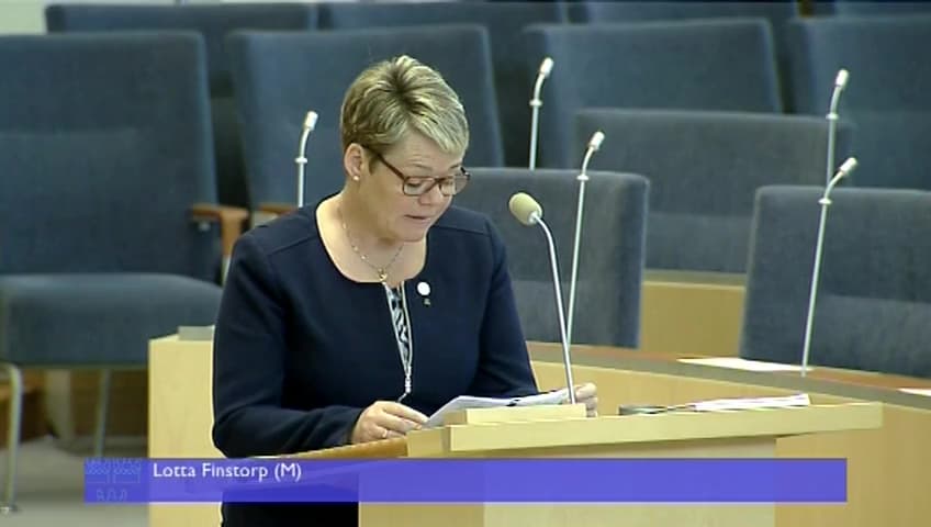 Stillbild från Interpellationsdebatt, Trygghet för våldsutsatta personer