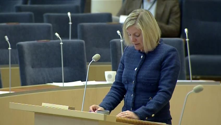 Stillbild från Interpellationsdebatt, Kemikalieskatten