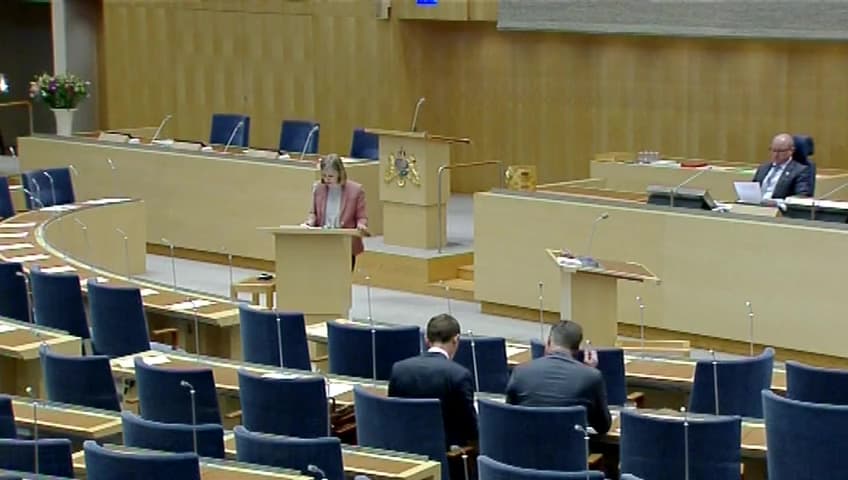 Stillbild från Interpellationsdebatt, Efterlevnaden av svaveldirektivet