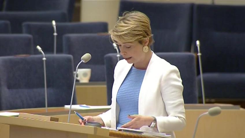 Stillbild från Interpellationsdebatt: Tillkännagivanden från riksdagen