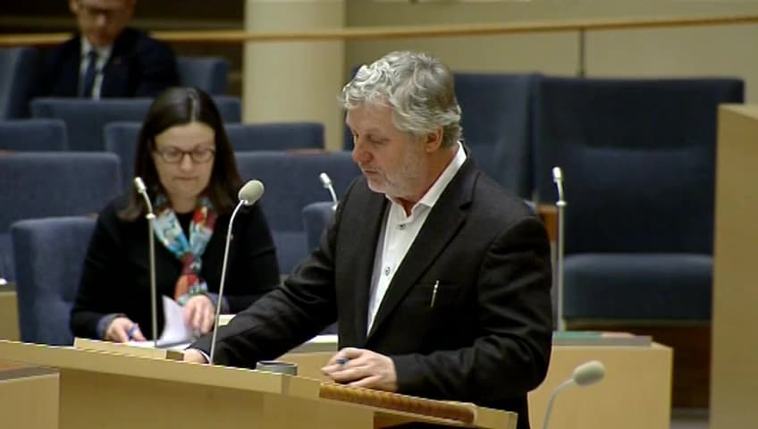 Stillbild från Interpellationsdebatt, Kopparnätet och nivån för samhällsomfattande tjänster