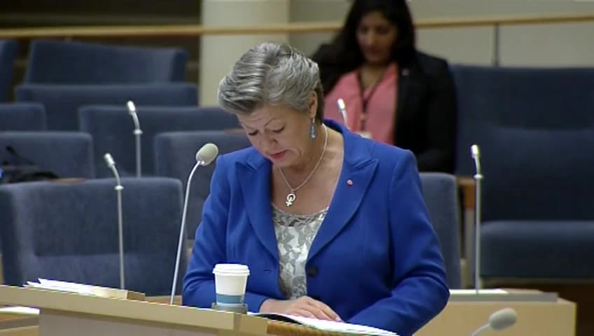 Stillbild från Interpellationsdebatt, Insatser för utrikes födda med låg utbildning