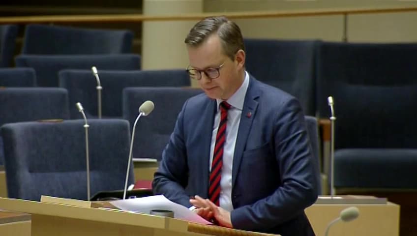 Stillbild från Interpellationsdebatt, Vattenfalls köp av ryskt kärnbränsle