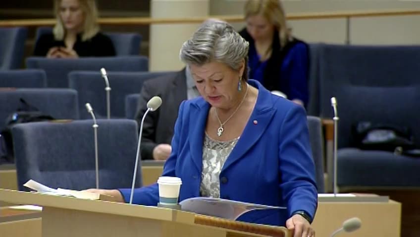 Stillbild från Interpellationsdebatt, Hamnstrejk i Göteborg trots kollektivavtal