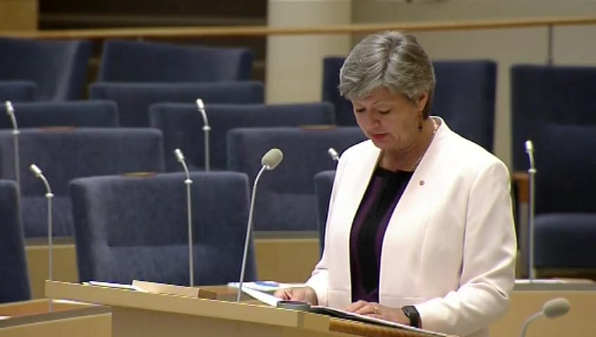 Stillbild från Interpellationsdebatt, Arbetsmiljön i oroliga förorter