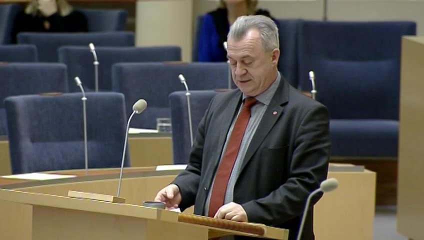 Stillbild från Interpellationsdebatt, Ekologisk livsmedelsproduktion och dess miljöpåverkan