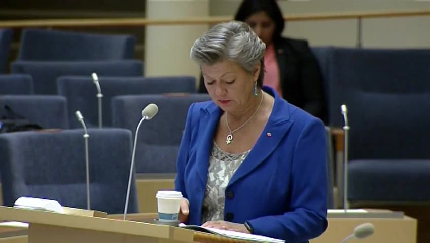 Stillbild från Interpellationsdebatt, Arbetsförmedlingens upphandlingar