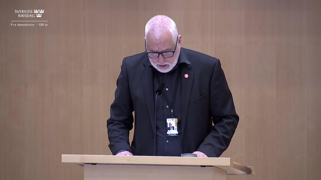 Stillbild från Debatt om förslag, En samlad straffrättslig terrorismlagstiftning