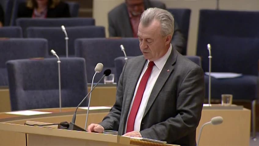 Stillbild från Interpellationsdebatt, Sveriges självförsörjningsgrad av livsmedel