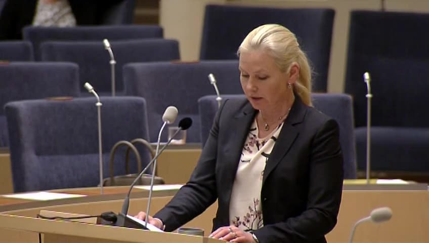 Stillbild från Interpellationsdebatt, Hållbar utveckling i infrastrukturplaneringen