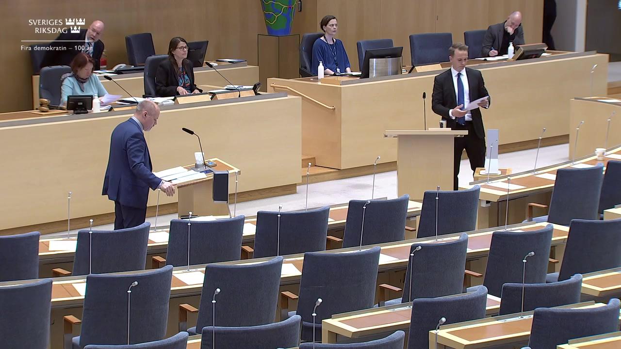 Stillbild från Interpellationsdebatt, Bristen på anstaltsplatser