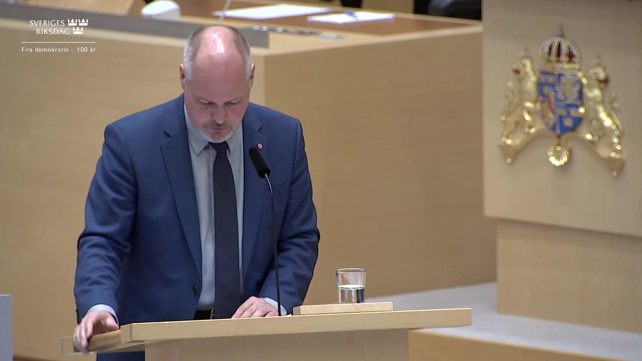 Stillbild från Interpellationsdebatt, Kriminalisering av rymning