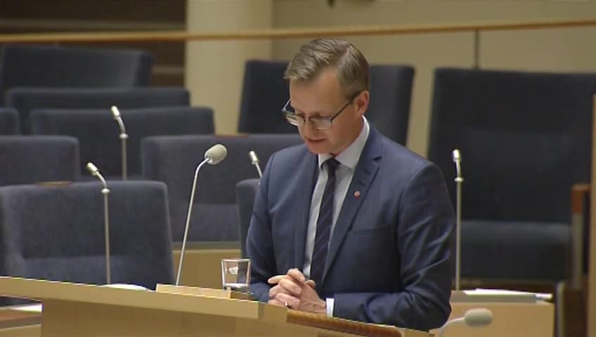 Stillbild från Interpellationsdebatt, TTIP och miljön