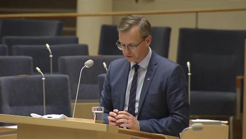 Stillbild från Interpellationsdebatt, Vattenfalls inköp av kol
