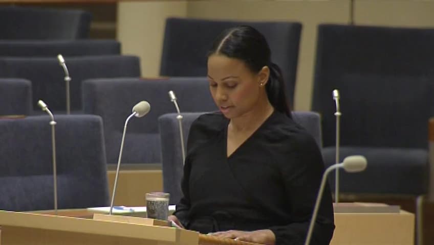 Stillbild från Interpellationsdebatt, Biomomsen