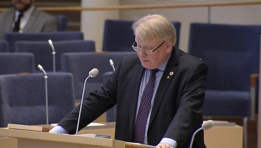 Stillbild från Interpellationsdebatt, Vikten av svensk flygmotorkompetens
