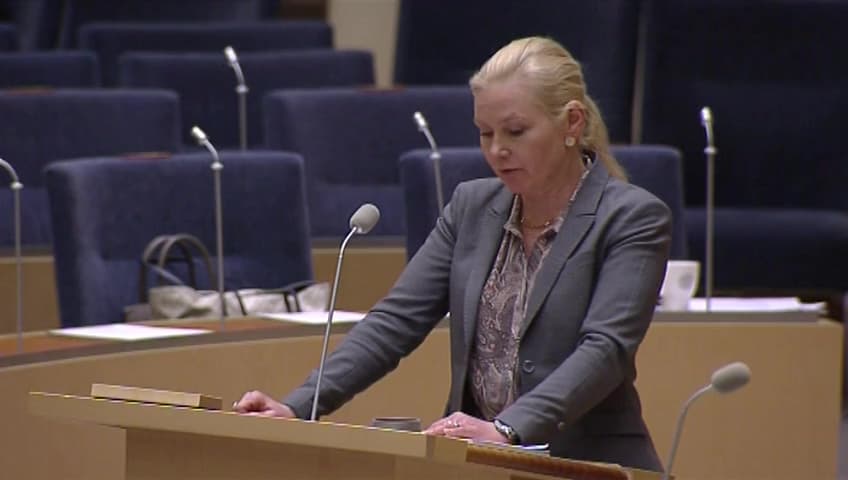 Stillbild från Interpellationsdebatt, Stångådalsbanan
