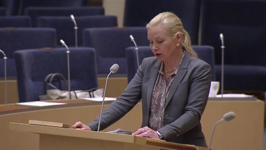 Stillbild från Interpellationsdebatt, Svenskt förarbevis för snöskoter i Norge