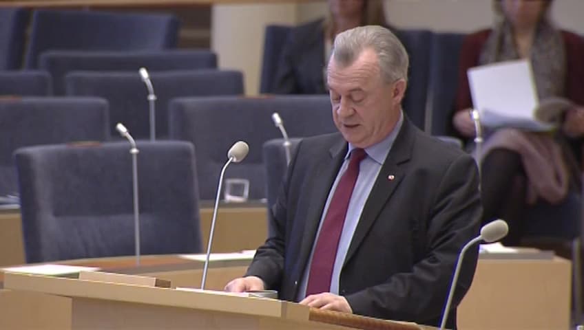 Stillbild från Interpellationsdebatt, Det svenska jordbruket