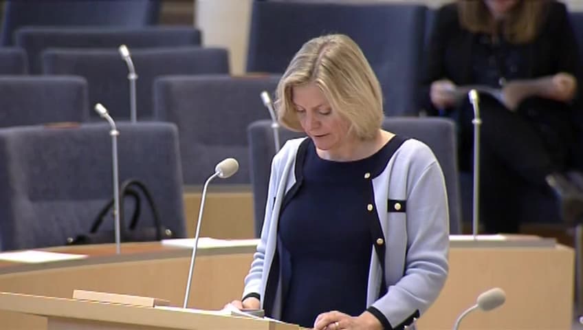 Stillbild från Interpellationsdebatt, ROT-avdragets påverkan på svartjobb