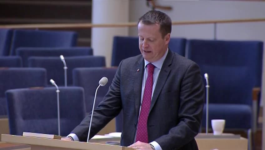 Stillbild från Interpellationsdebatt, Åtgärder efter terrordåden i Paris och Bryssel