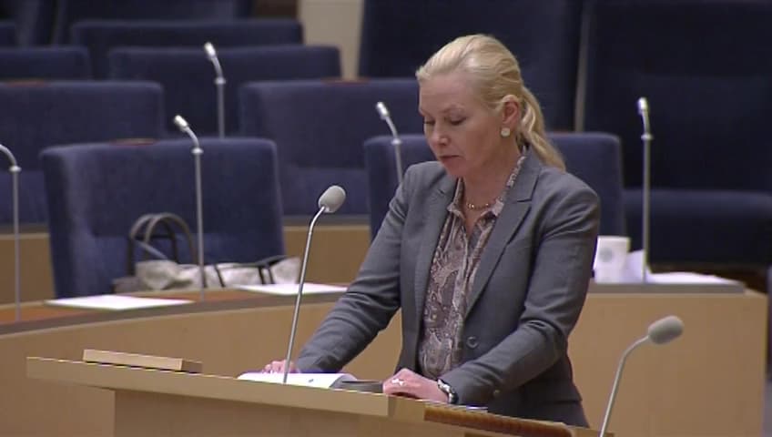 Stillbild från Interpellationsdebatt, Sjöfartsverkets räddningshelikoptrar