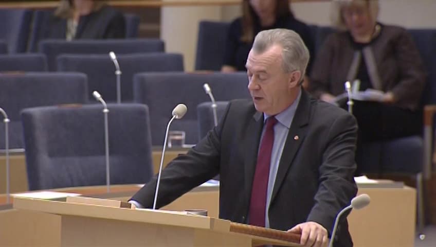 Stillbild från Interpellationsdebatt, Konkurrensförutsättningarna för svenska bönder