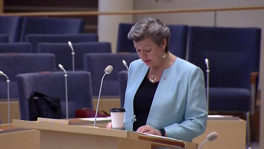Stillbild från Interpellationsdebatt, Arbetsmarknaden