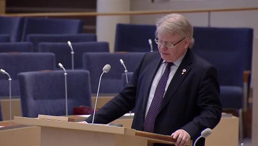 Stillbild från Interpellationsdebatt, Svängdörrsproblematiken