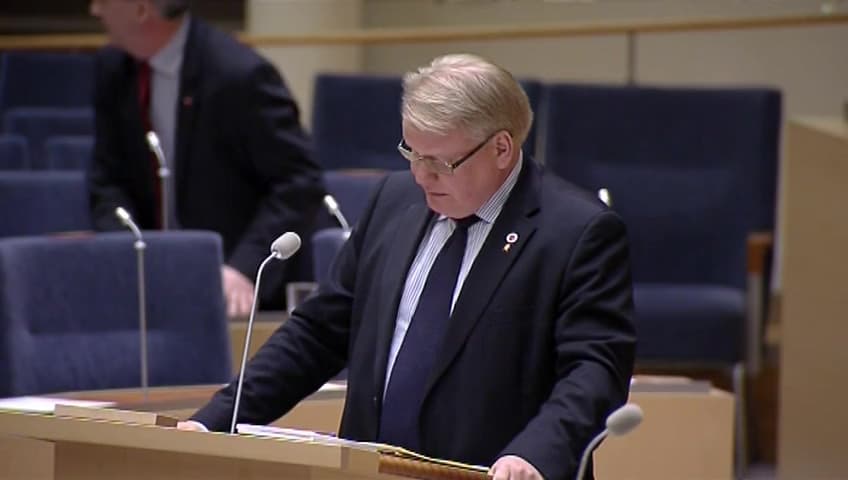Stillbild från Interpellationsdebatt, Sveriges solidaritet med de baltiska länderna