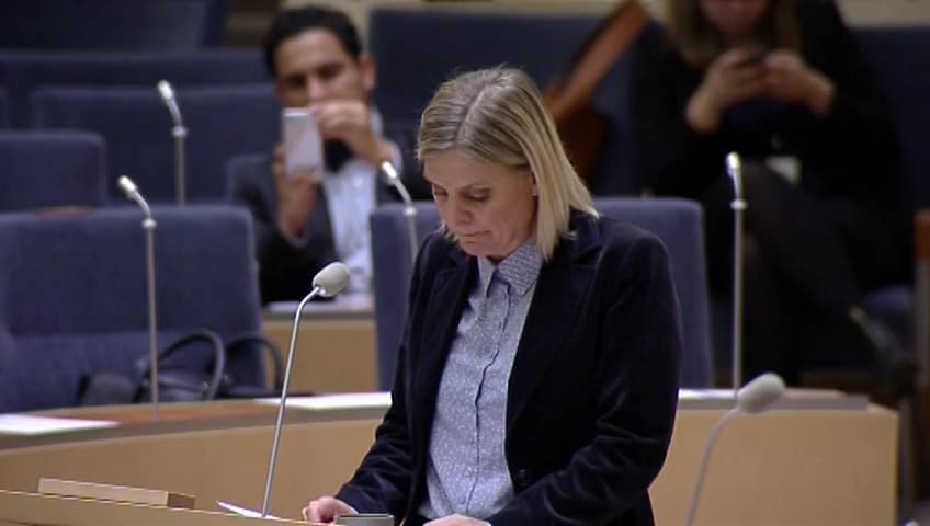 Stillbild från Interpellationsdebatt, Sämre ekonomi för ålderspensionärer
