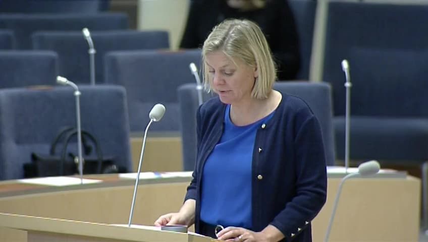 Stillbild från Interpellationsdebatt, Världens högsta marginalskatter