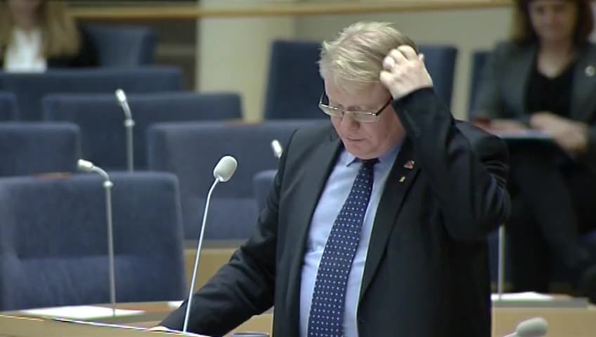 Stillbild från Interpellationsdebatt, Militärt hot mot Sverige