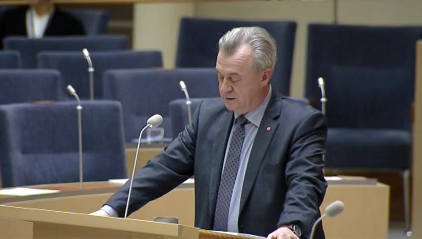 Stillbild från Interpellationsdebatt, Förändringar inom Livsmedelsverket